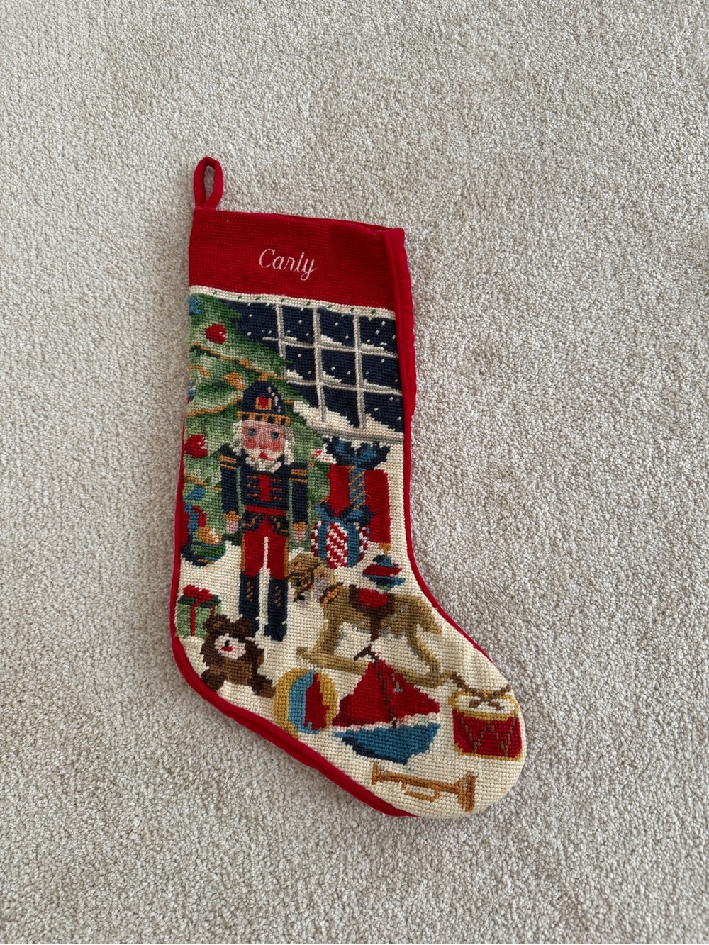 Personalized Red Nutcracker Holiday Stocking - Carly